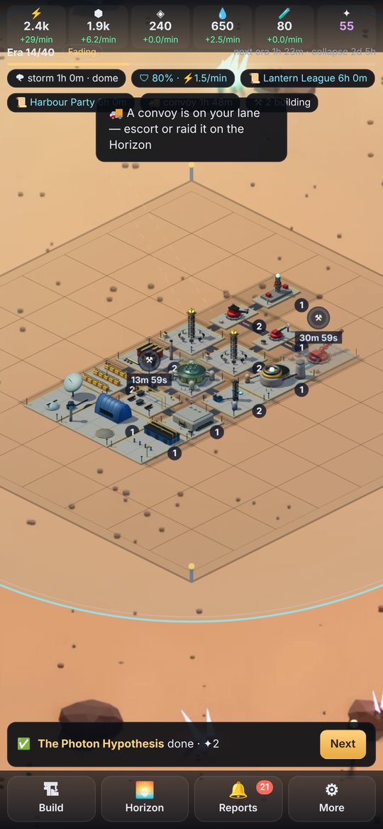 A small outpost on its grid