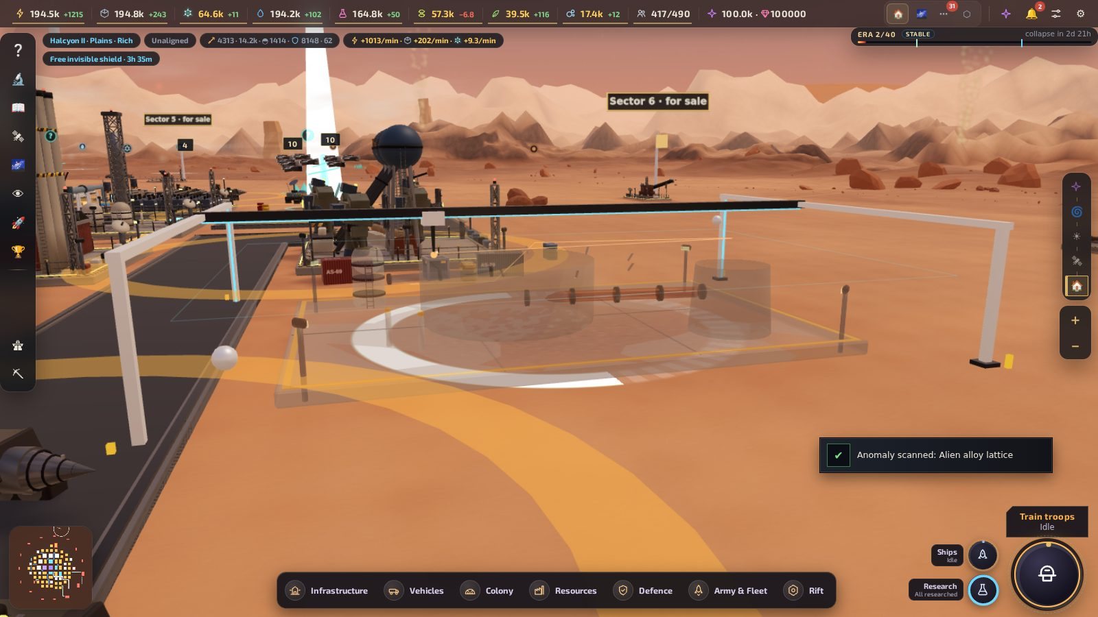 Open ground beside the colony, a sector for sale